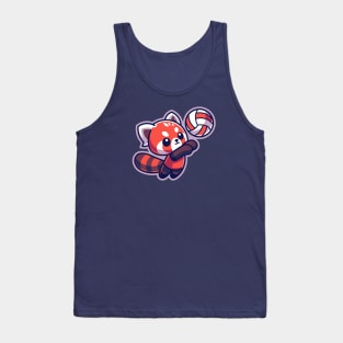 Cute Red Panda Volleyball Player Tank Top